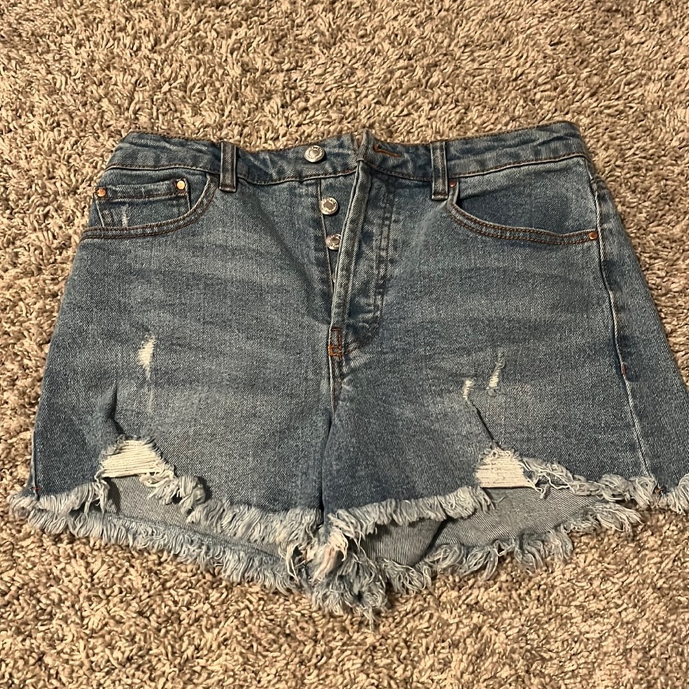 blue denim jean shorts
